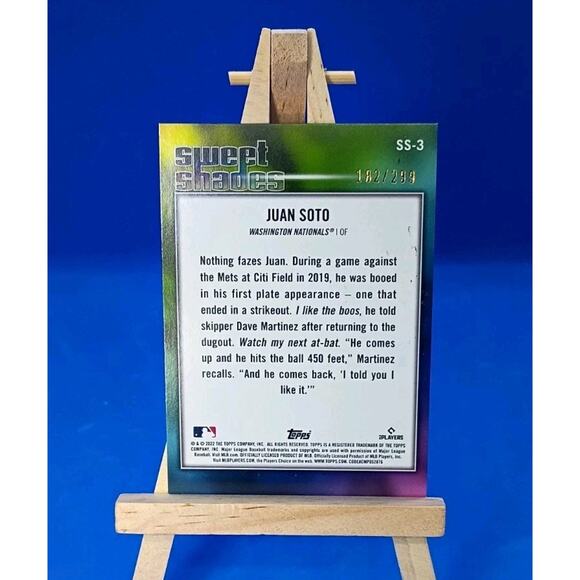 Juan Soto Sweet Shades Black Refractor #SS-3 Topps 2022 SP 183/299 - Picture 5 of 8